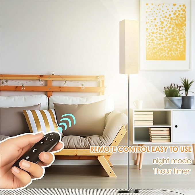 Floor Lamp for Bedroom Living Room Office with Remote Control Modern Living Room LED 4 Color Temperature & Stepless Dimmer, Standing Elegant Lamp 3000k-7000k