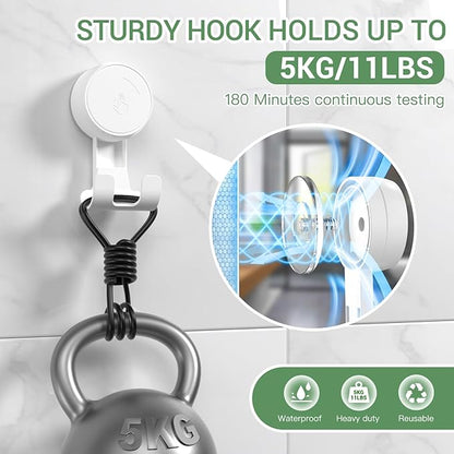 LUXEAR Suction Hooks Powerful Vacuum Suction Cup Hooks-6PACK Razor White