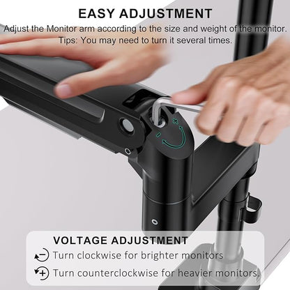 WALI Heavy Duty Monitor Arm Desk Mount for 13-43 Inch Ultrawide Screens, Single Monitor Arm with Full Motion Tilt, Swivel, Rotation, Holds up to 44 lbs, C-Clamp Mount for VESA 75/100mm (GSDM001-P)