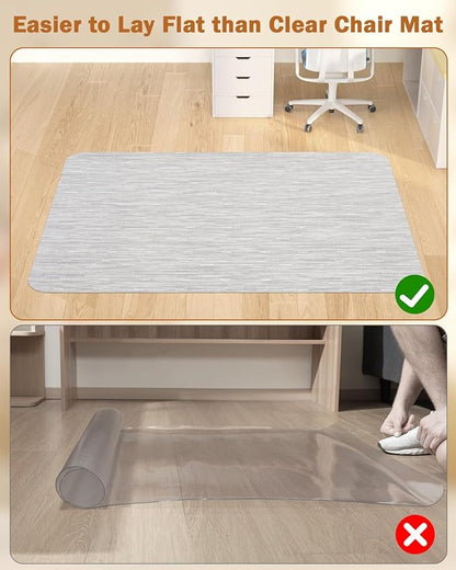 Blvornl Office Chair Mat for Hardwood Floor, 47.2"*60" Desk Computer Chair Mat for Hard Wood, Large Anti-Slip Hard Floor Protector Rolling Chair Mat, PVC Mat Desk Rug for Office and Home Silver Grey