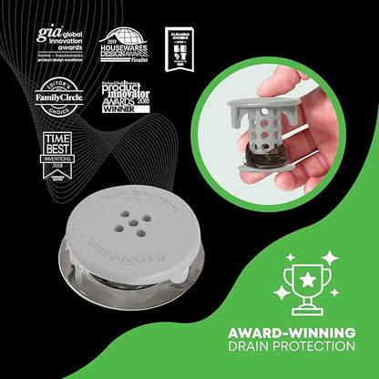 SinkShroom The Revolutionary Sink Drain Protector Hair Catcher/Strainer/Snare, Gray