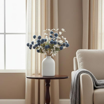 Large White Vase, Big Iron Vase for Long Stem Flowers, White Arlo Matte Finish for Modern Minimalist Table Decor, Japandi Home Decor