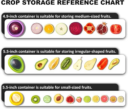 SOOPLEU Avocado Saver & Onion Storage – 4-Pack Reusable Produce Containers for Fridge – Help Reduce Food Waste Keepers for Tomato, Garlic, Lemon, and Cut Fruits