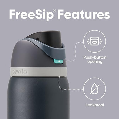 Owala FreeSip Insulated Stainless Steel Water Bottle with Straw for Sports, Travel, and School BPA-Free Sports Water Bottle, 40 oz, Foggy Tide