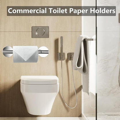 Toilet Paper Holder, Double Post Pivoting Design, Stainless Steel Rustproof Bathroom Tissue Holder, Wall Mount Fits Mega Rolls, for Home, RV, Commercial Bathroom Chrome