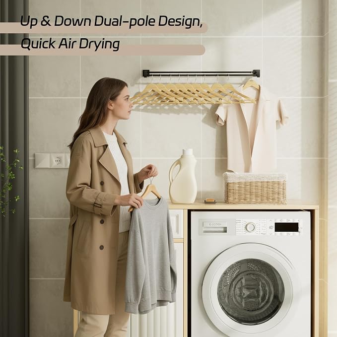 Alise Double Towel Bar, 32 Inch Towel Rack for Bathroom Wall Mounted, SUS304 Stainless Steel Bathroom Towel Holder Joining Process Towel Rail for Bathroom,Matte Black