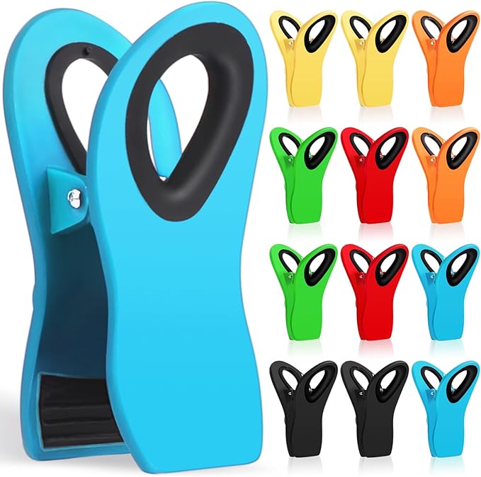 Jetmore 12 Pack Chip Clips Bag Clips, Magnetic Bag Clip for Food Storage Heavy Duty, Plastic Food Clip for Chips, Snack, Kitchen, Refrigerator, Garden, Sewing, Fabric, Clothes Pins