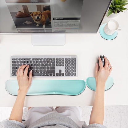 Gimars Upgrade Enlarge Silky Gel Memory Foam Keyboard Wrist Rest, Wrist Rest for Computer Keyboard, Ergonomic Mouse pad Rests for Typing Pain Relief, Wrist Support for Office, Gaming, Blue Gradient
