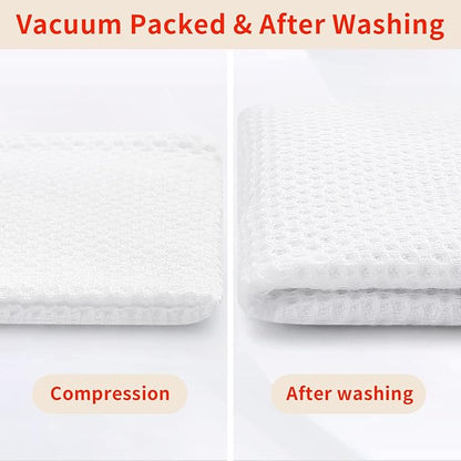 Homaxy 100% Cotton Oversized Waffle Weave Kitchen Dish Towels, Ultra Soft Absorbent Quick Drying Cleaning Towel, 20x28 Inches, 6-Pack, White
