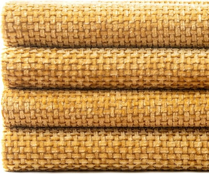 MIULEE Pack of 4 Couch Throw Pillow Covers 18x18 Inch Gold Soft Decorative Chenille Pillow Covers Farmhouse Accent Cushion Covers for Boho Spring Home Decor Sofa Bedroom Living Room