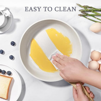 GiPP Ceramic Nonstick Frying Pan - 12 Inch Healthy Non-Toxic Non Stick Skillet Omelette Pans, Induction Compatible Chef Pan, PFAS & PFOA-Free, Dishwasher Safe, Stay Cool Handles