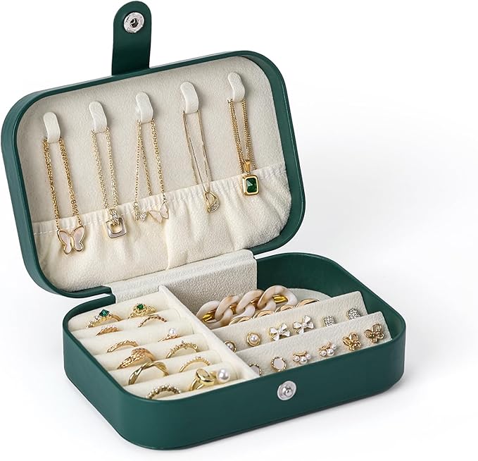 CASEGRACE Jewelry Box For Women Portable Travel Jewelry Case for Necklace Earring Rings Jewelry Holder Case Gift Box Girls