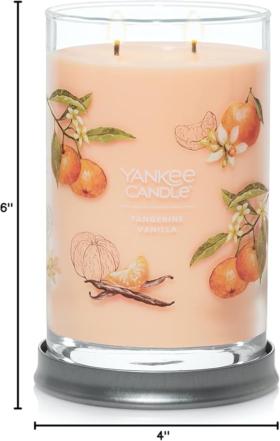 Yankee Candle Large Tumbler Scented Candle with up to 80 Hour Burn Time, Premium Plant Wax Blend for Consistent Burn, 20 oz Tumbler Candle with Room Filling Fragrance, Tangerine & Vanilla