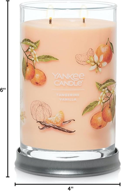 Yankee Candle Large Tumbler Scented Candle with up to 80 Hour Burn Time, Premium Plant Wax Blend for Consistent Burn, 20 oz Tumbler Candle with Room Filling Fragrance, Tangerine & Vanilla
