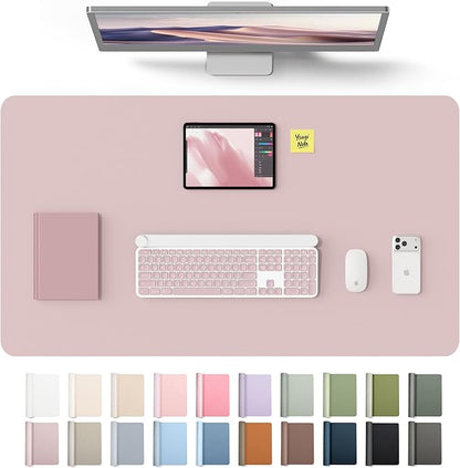 YSAGi Leather Desk Protector, Office Mat, Large Mouse Mat, Non-Slip PU Leather Blotter, Laptop Desk Mat, Waterproof Writing Pad for Office and Home(Grayish Lavender, 40" x 24")