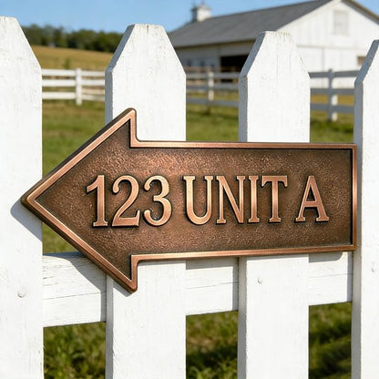 Copper Decor Peronalizable Arrow Metal House Number Sign Mid Century Modern Metal Address Plaque Custom Simple Style Address Numbers Customized Home Outdoor Decor Housewarming Gifts