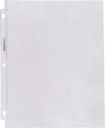 Amazon Basics Sheet Protectors for 3 Ring Binder, Heavyweight, Polypropylene, Top Loading, Letter Size, 8.5 x 11 Inch, 200-Pack, Clear