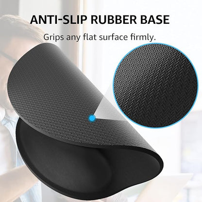 KTRIO Ergonomic Keyboard Wrist Rest & Mouse Pad with Wrist Rest, Black | Memory Foam Wrist Support, Ergonomic Design, Non-Slip Base, Office and Home Use