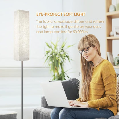 Floor Lamp for Bedroom Living Room Office with Remote Control Modern Living Room LED 4 Color Temperature & Stepless Dimmer, Standing Elegant Lamp 3000k-7000k