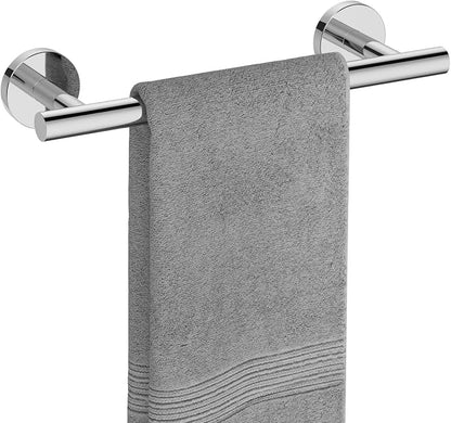 USHOWER Polished Chrome Hand Towel Bar, 9-Inch Towel Racks for Bathroom Wall-Mounted, SUS304 Stainless Steel Towel Rod (Total Length 11-Inch)