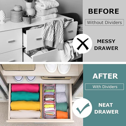 Lzerking Kitchen Drawer Dividers 4 Pack, Adjustable Bamboo Drawer Organizer, 17-22" Expandable Utensil Organizer for Kitchen, Dresser, Closet, Bedroom, Bathroom