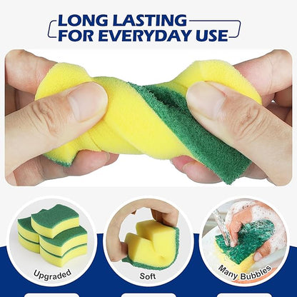 300 Pack Kitchen Cleaning Sponges, Eco Non-Scratch for Dish,Scrub Sponges.