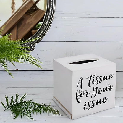Young's Inc. Wood Bless You Tissue Box Cover - Tissue Holder for Farmhouse Bathroom Decor - Charming Rustic Bathroom Decor - 6" L x 6" W x 6" H