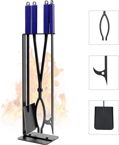 CKLT 28" Firewood Tongs Log Grabber for Thick Logs Outdoor Indoor Camfire Firepit Bonfire Fireplace Tongs Heavy Duty Wrought Rustproof Safely Moves Firewood