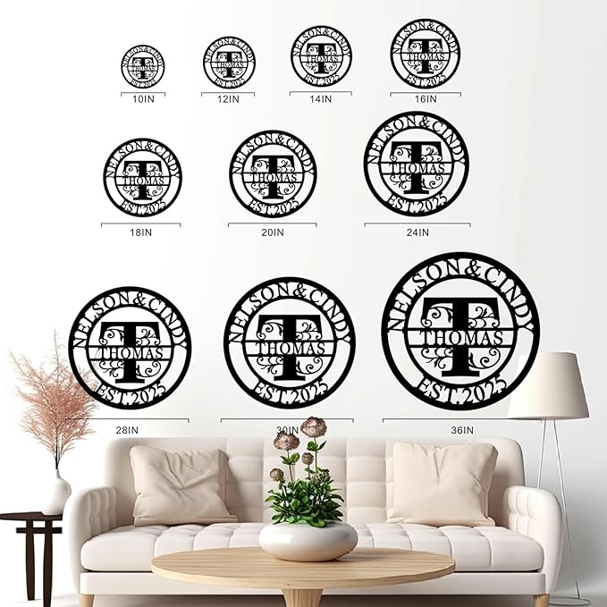 Front Porch Decor Personalized Metal Family Wall Decor Last Name Signs Welcome to Our Home Outdoor Wall Art Wedding Gifts Personalized Family Name Sign Anniversary Wedding Gifts for Couples 2025 Women,Wife, Parents, Housewarming