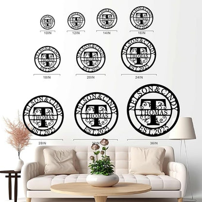 Front Porch Decor Personalized Metal Family Wall Decor Last Name Signs Welcome to Our Home Outdoor Wall Art Wedding Gifts Personalized Family Name Sign Anniversary Wedding Gifts for Couples 2025 Women,Wife, Parents, Housewarming