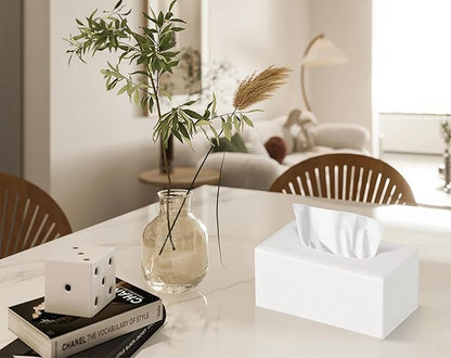 Colylan Tissue Box Cover Rectangular Tissue Box Holder for Bathroom (Beige)