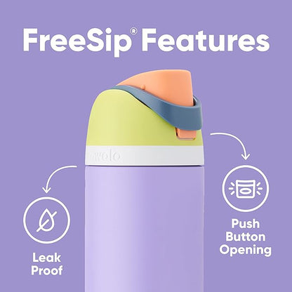 Owala FreeSip Insulated Stainless Steel Water Bottle with Straw, BPA-Free Sports Water Bottle, Great for Travel, 24 Oz, Boneyard