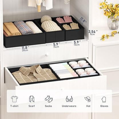 DIMJ Drawer Organizer Clothes - 28 Pack Baby Dresser Organizer for Nursery Closet Organization, Fabric Drawer Organizer Bins for Underwears Socks Bras, Foldable Storage Dividers for Bedroom