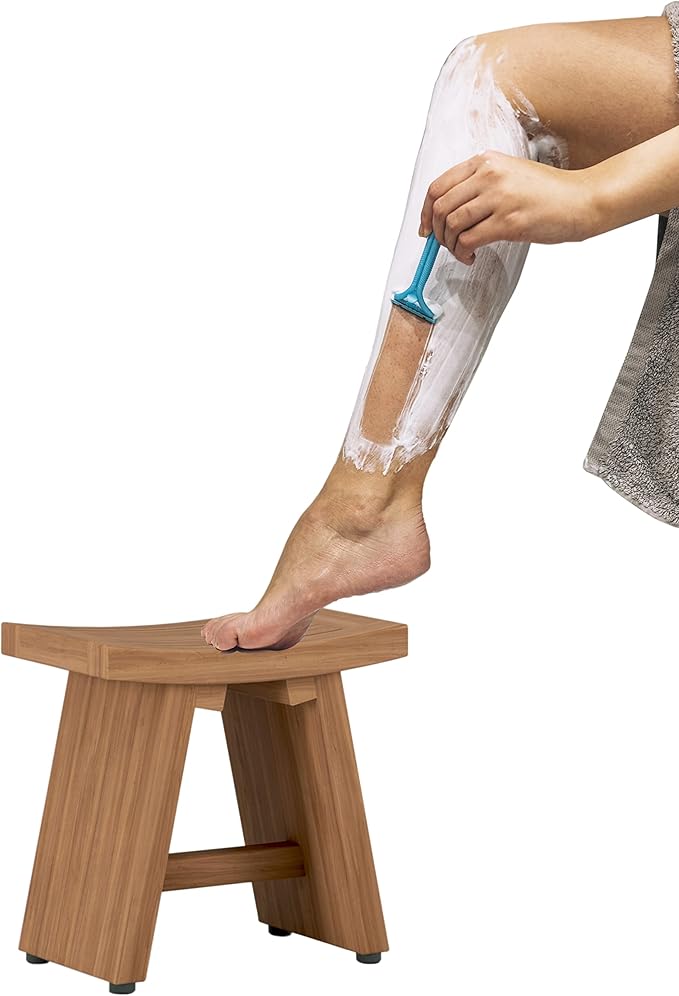 13" Asia Teak Shaving & Washing Foot Rest