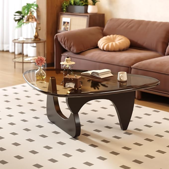 Coffee Table for Living Room Mid Century Modern Center Small Table, Black Brown(45 Inch)