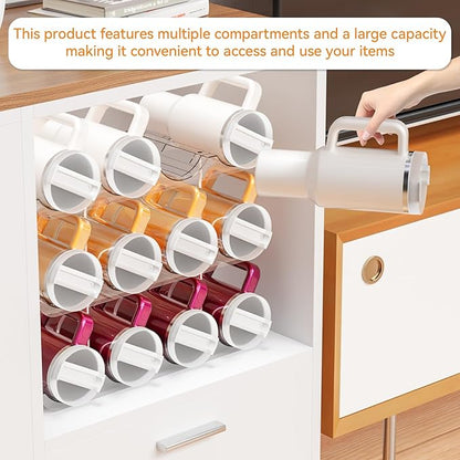 Yieach 3 Tier Stackable Water Bottle Organizer for Cabinets 40 oz Stanley Cup,Yeti and Other Tumbler Organizer,Larger Compartment Stanley Cup Holder,Waterbottle Storage and Wine Rack for Fridge