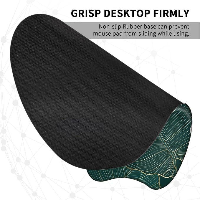 EooCoo Ergonomic Mouse Pad with Wrist Support, Mousepad with Memory Foam Wrist Rest and Non-Slip Base for Computer, Cafe, Home & Office, 9.64 x 8.26 in Office Desk Accessories