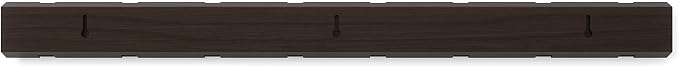 Umbra Flip Wall-Mounted Coat Rack with 8 Hooks – Modern, Space-Saving Storage for Hats, Jackets, Bags, Entryway, Mudroom, Closet, Bathroom, Bedroom – Black/Walnut
