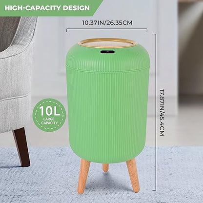 Pukomc Smart Sensor Wastebasket, Convenient and Hygienic Easy to Use, Technology Sensor Waterproof Wastebasket Plastic Trash can for Kitchen, Bathroom, Bedroom, Living Room, Office and Outdoor Green