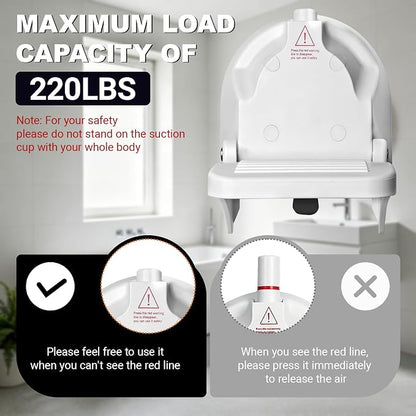 Multi-Purpose Suction Cup Foot Rest for Shower,No-Drill Foldable Anti-Slip Shower Foot Rest,Shower Step for Shaving Legs with Powerful Suction Cups,Supports Pregnant Women/Elder/Those with Back Pain