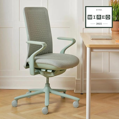 Branch Verve Chair - High Performance Executive Office Chair with Contoured Back and Adjustable Lumbar Support - High Density Foam Cushion and 3D Knit Back - Fits 5' to 6', Up to 275 lbs, Mint