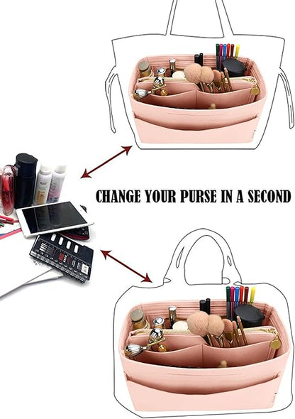 LEXSION Felt Insert Bag Organizer Bag In Bag For Handbag Purse Organizer Fits Speedy Neverful