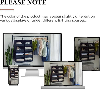 GRANNY SAYS 4-Shelf Hanging Organizer, Closet Hanging Shelves, Closet Hanging Storage Organizers, Organization for Bedroom, Living Room, Baby Nursery, Camper Accessories, Black, 2-Pack