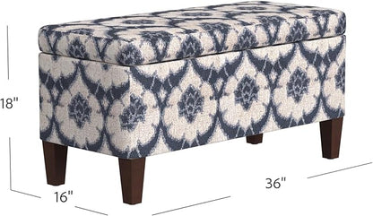 HomePop Large Decorative Storage Bench - Blue Medallion Print