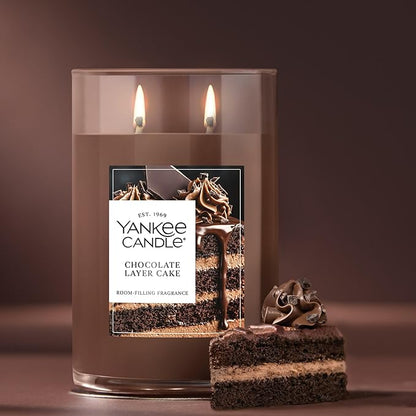 Yankee Candle Large Tumbler Scented Candle with up to 80 Hour Burn Time, Premium Plant Wax Blend for Consistent Burn, 20 oz Tumbler Candle with Room Filling Fragrance, Chocolate Layer Cake