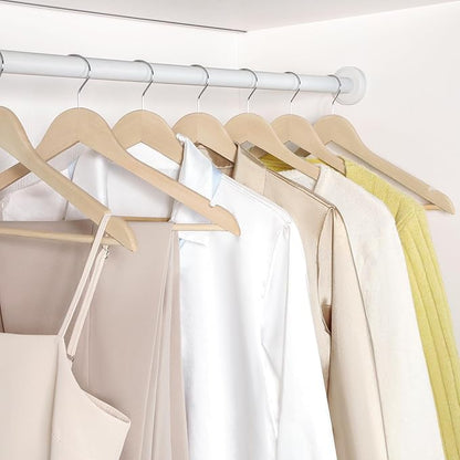 TOPIA HANGER Unfinished Natural Wooden Hangers 30 Pack- 360° Swivel Hook and Smoothly Cut Shoulder Notches-Premium Wood Clothes Hangers for Suit, Coat, Jacket, Pant, Camisole-CT10N30