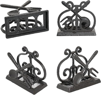 Sungmor Vintage Cast Iron Napkin Holder, Rustic Farmhouse Napkins Holder, Freestanding Table Napkins Stand, Pretty Tableware Decor Paper Napkin Rack, Home Restaurant Dining Table Square Napkin Holder