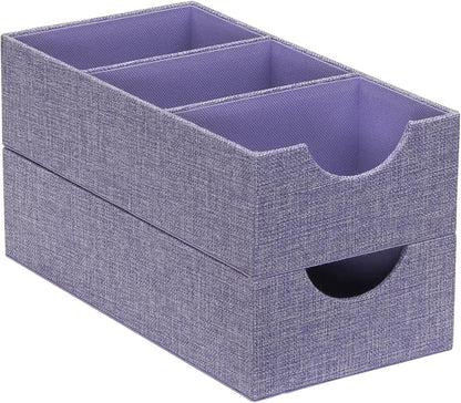 Household Essentials Iris-Colored Cardboard Trays with PP Accents, Set of 2