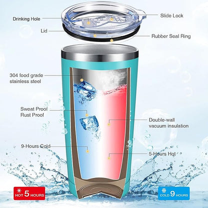 Sieral 16 Pieces Thank You for Being Awesome Tumbler, Thank You Supplies for Women Men 20oz Insulated Stainless Steel Travel Tumbler with Lid and Straw Appreciation Gift with Keychain (Classic Color)