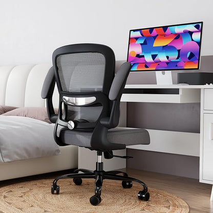 TRALT Office Chair - Ergonomic Desk Chair with Adjustable Lumbar Support, Mesh Computer Chair, Executive Chair for Home Office Comfortable Lumbar Support (Fog Gray)